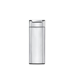 Simplehuman 40L Slim Rectangular Touch-Bar Can in Brushed Stainless Steel, easy open mechanism.