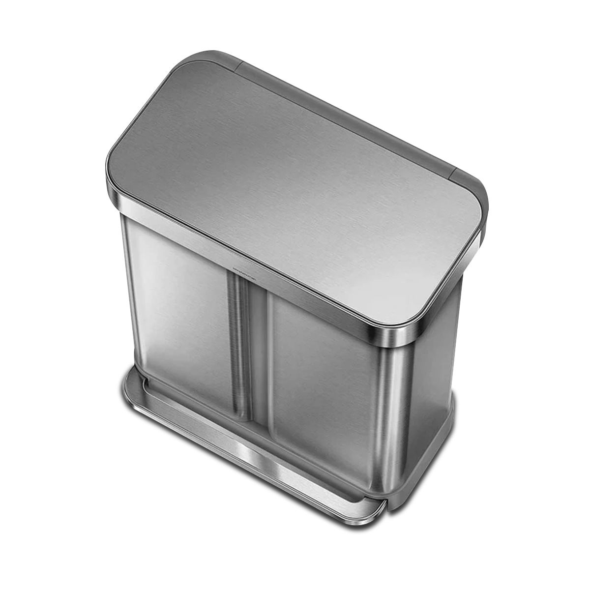 58L Dual Compartment Rectangular Step Can with Liner Pocket