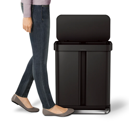 58L Dual Compartment Rectangular Step Can with Liner Pocket
