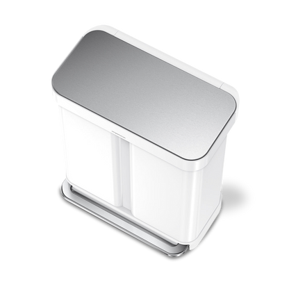 58L Dual Compartment Rectangular Step Can with Liner Pocket
