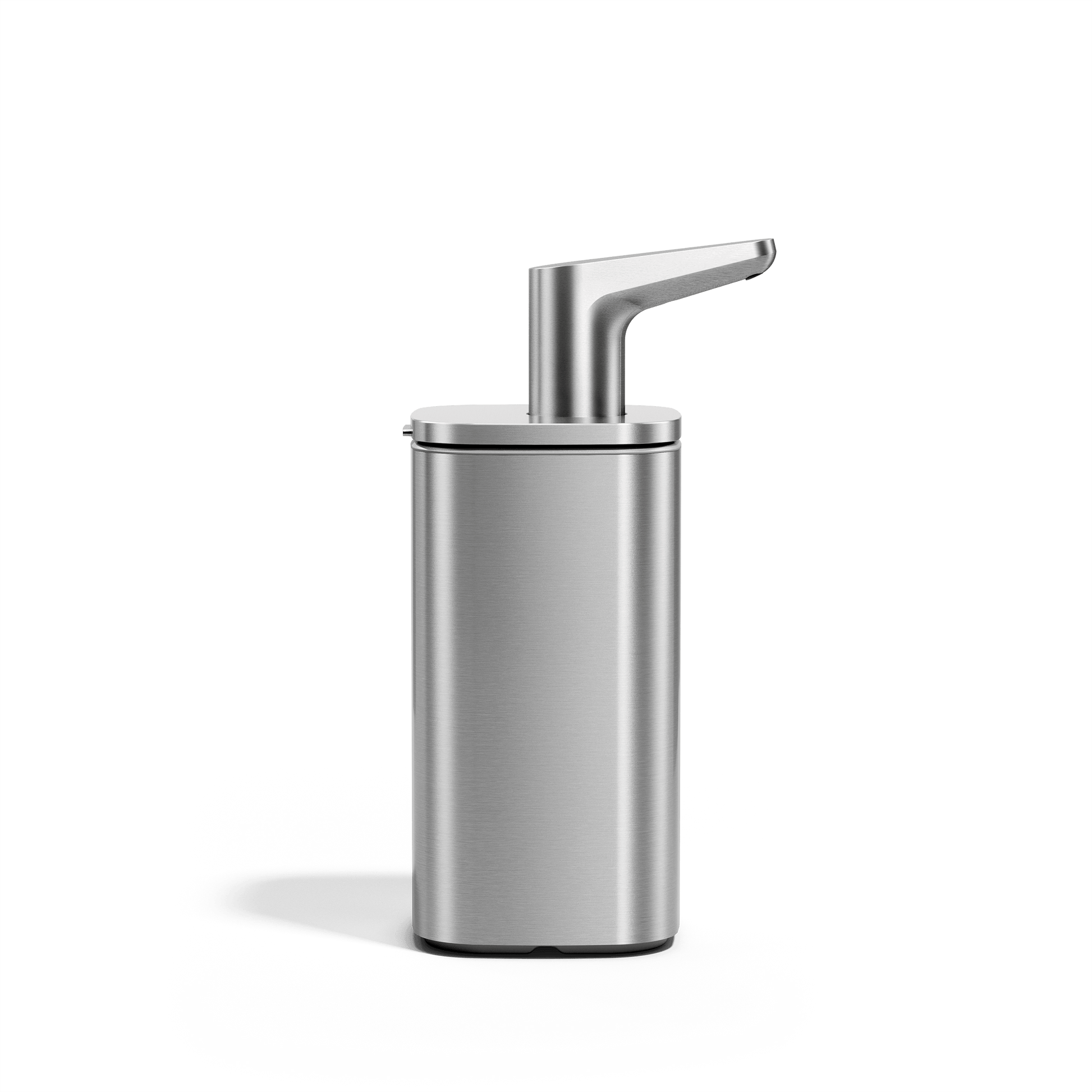 Simplehuman 10 oz. Pulse Pump in Brushed Stainless Steel with ergonomic, drip-free angled spout.