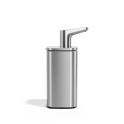 Simplehuman 10 oz. Pulse Pump in Brushed Stainless Steel with ergonomic, drip-free angled spout.