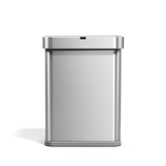 Simplehuman Rectangular Sensor Can in Brushed Stainless Steel, touch-free operation
