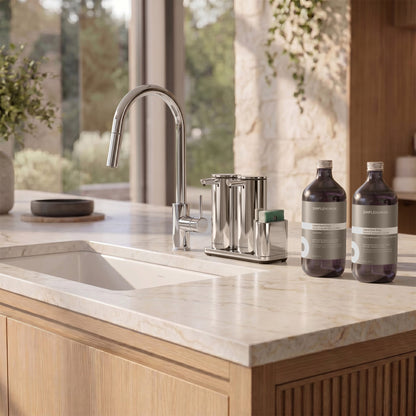 Simplehuman's Sensor Pump with Hand and Dish Soap Refill Bottles.