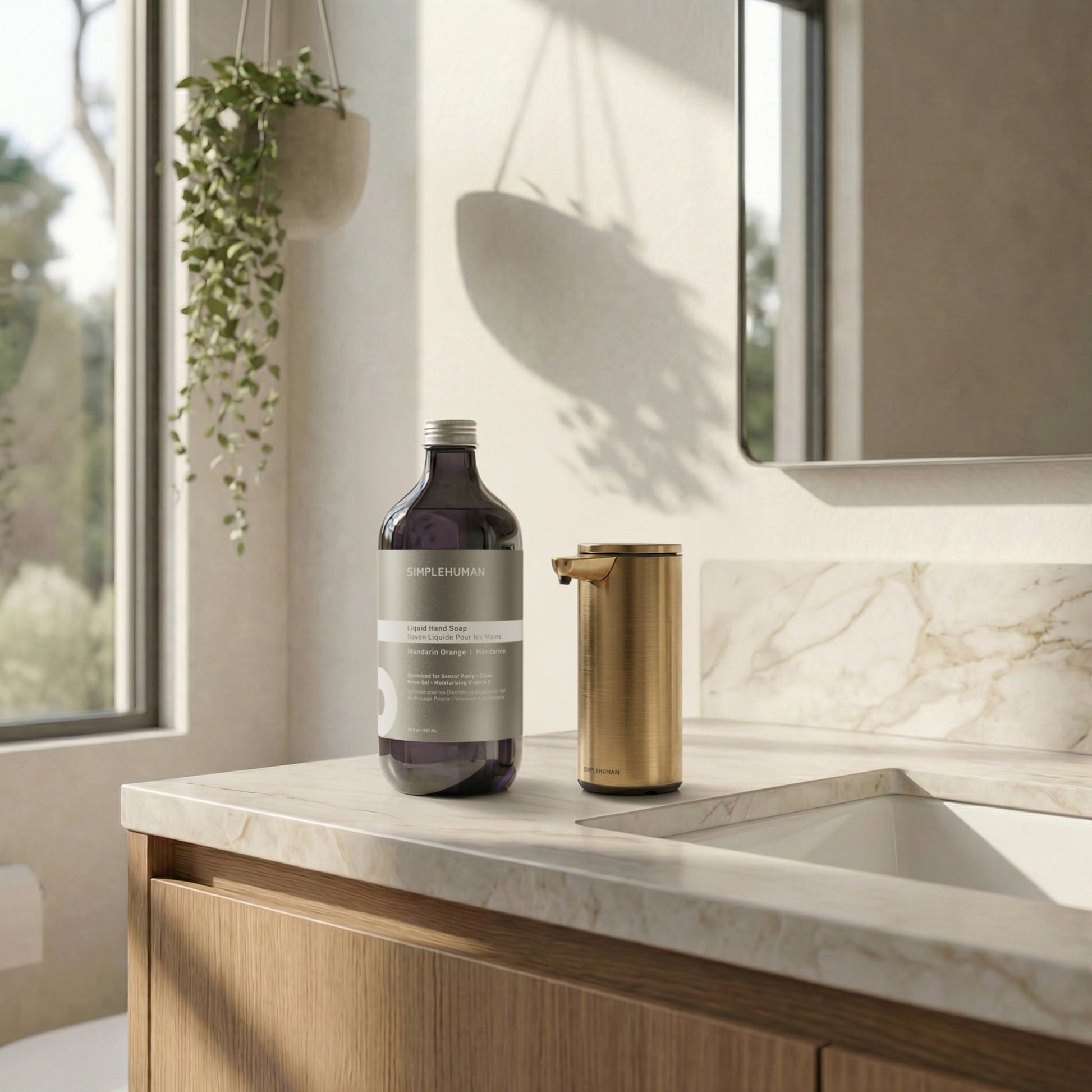 Simplehuman's Sensor Pump with Liquid Hand Soap Refill Bottle.
