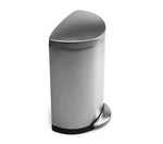 40L semi-round steel step trash can