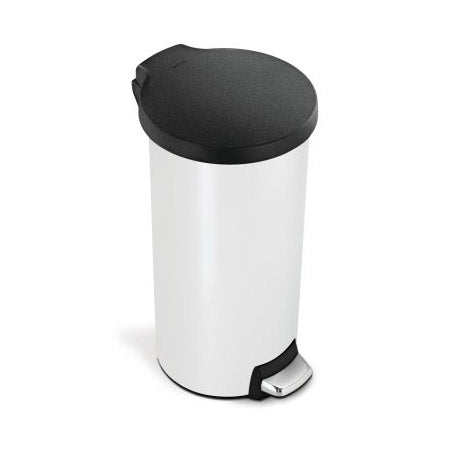 30L classic round step trash can with plastic lid