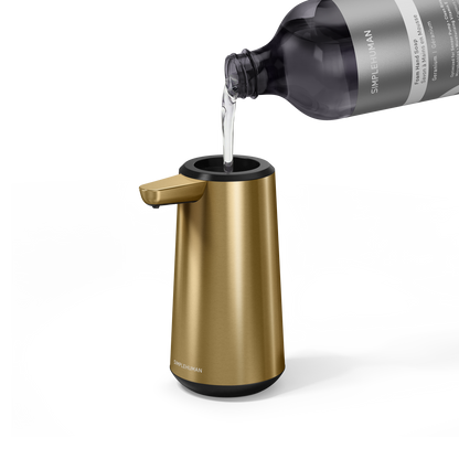 Simplehuman's Refill Bottle filling a Simplehuman Sensor Pump Foam.
